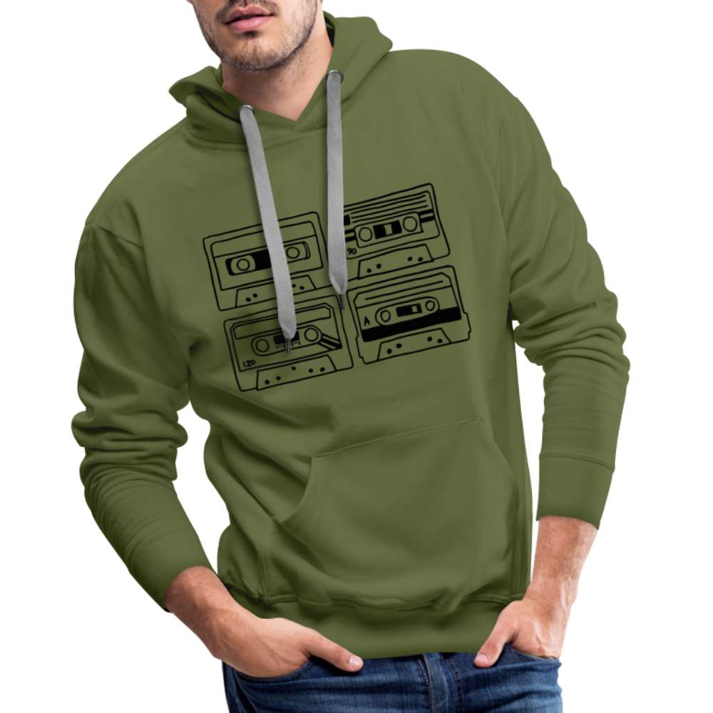 Retro Musik Kassette Tape Herren Premium Hoodie - Olivgrün