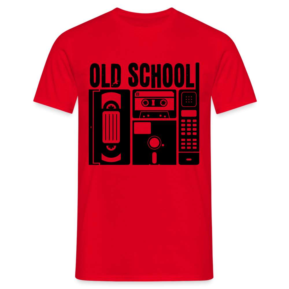 Retro Old School Tape Kassette Diskette Retro Technik T-Shirt - Rot