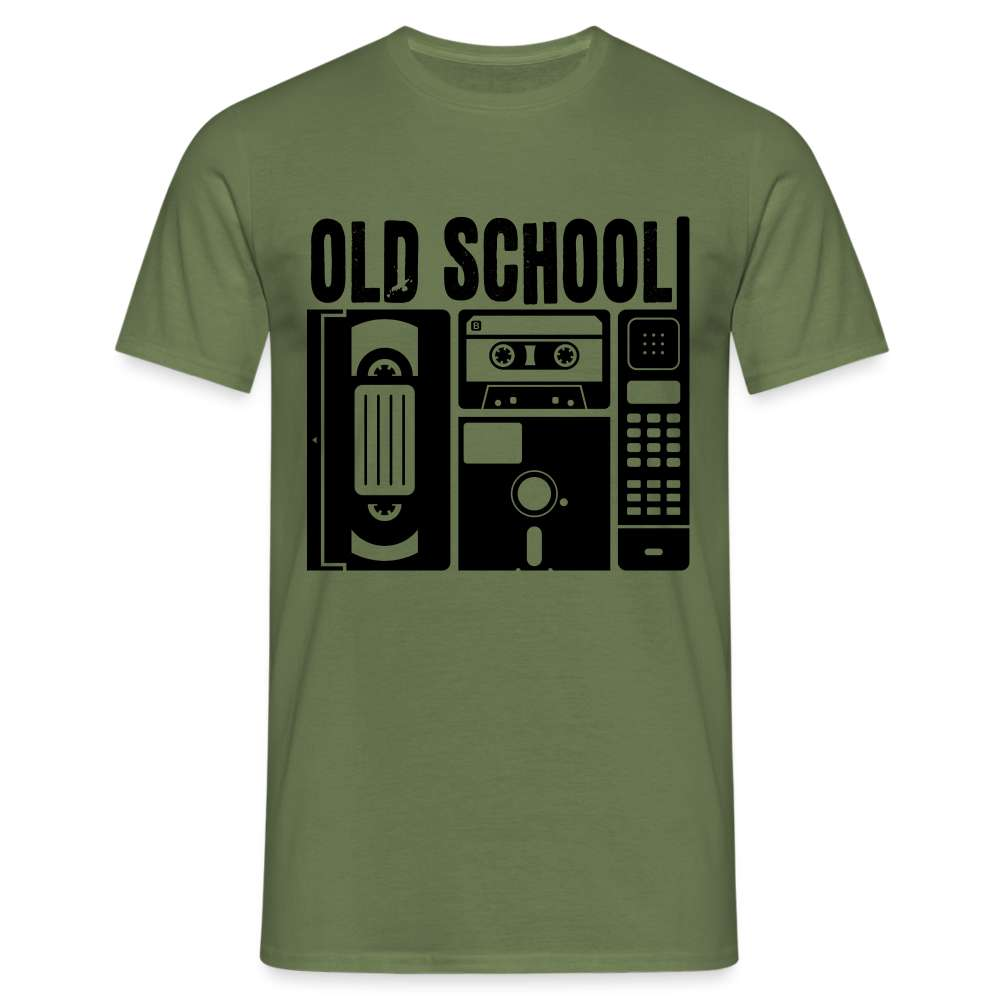 Retro Old School Tape Kassette Diskette Retro Technik T-Shirt - Militärgrün