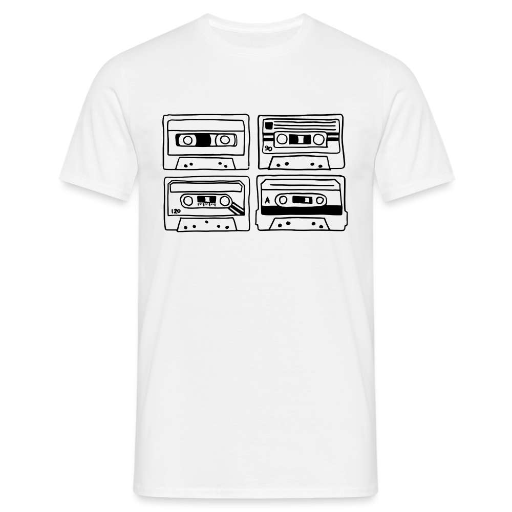 Retro Style Oldschool Tape Kassette Vintage Mixtape T-Shirt - weiß