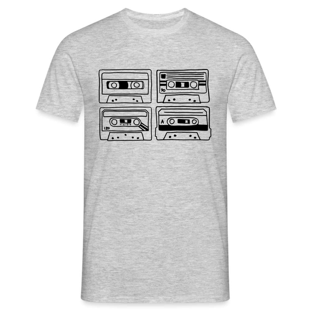 Retro Style Oldschool Tape Kassette Vintage Mixtape T-Shirt - Grau meliert