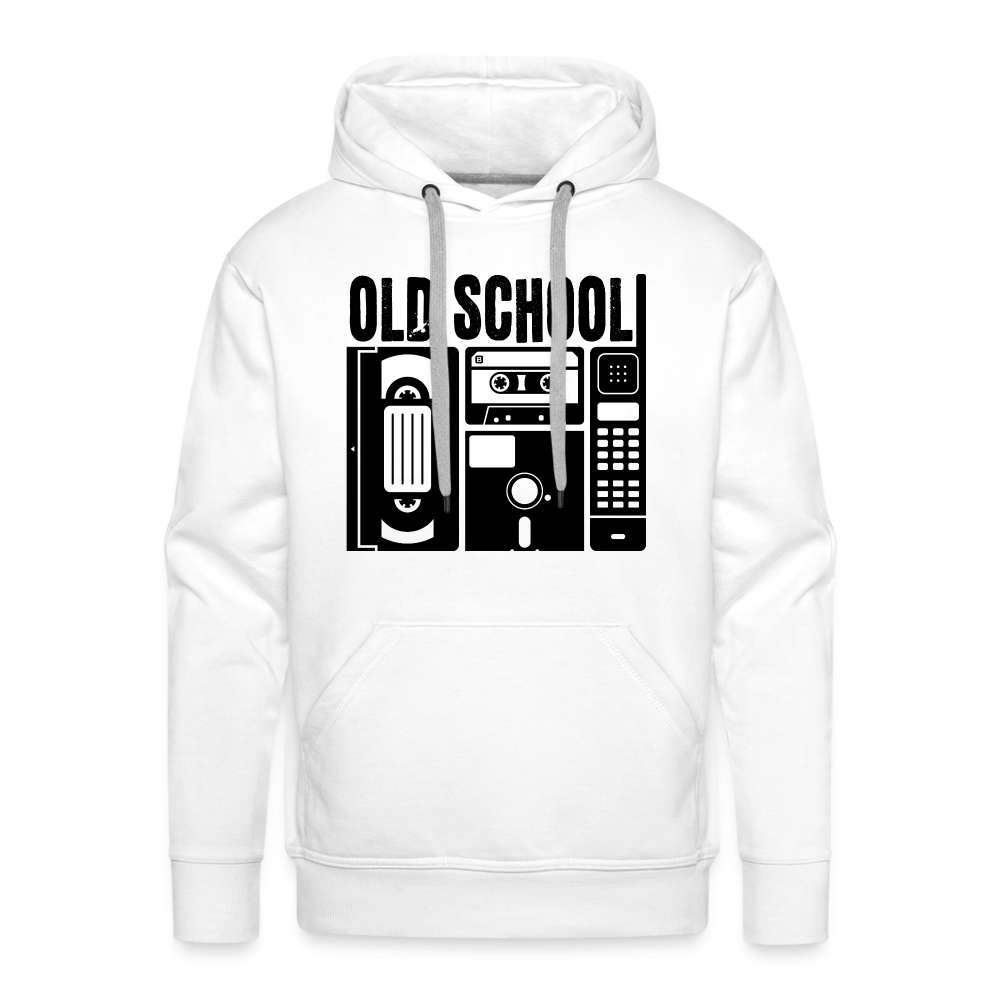 Retro Old School Tape Kassette Diskette Retro Technik Herren Premium Hoodie - weiß