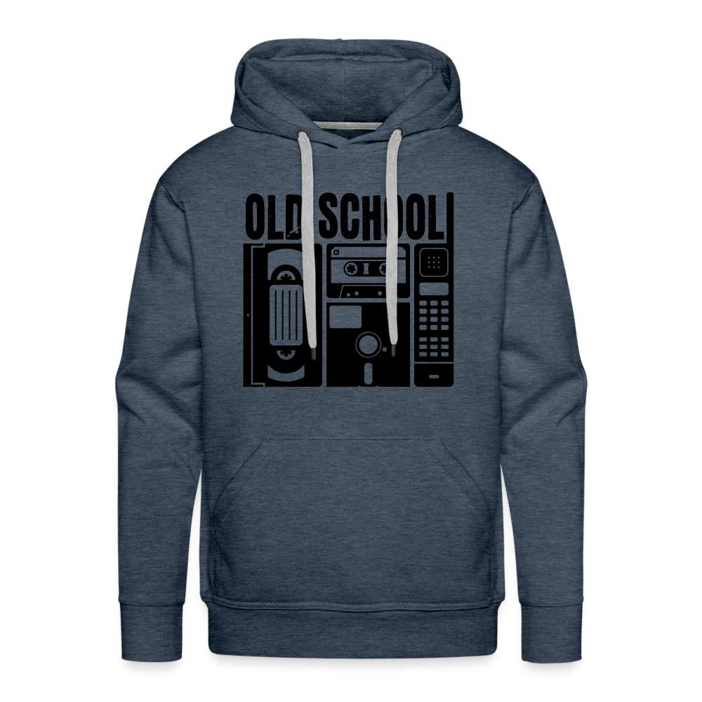 Retro Old School Tape Kassette Diskette Retro Technik Herren Premium Hoodie - Jeansblau