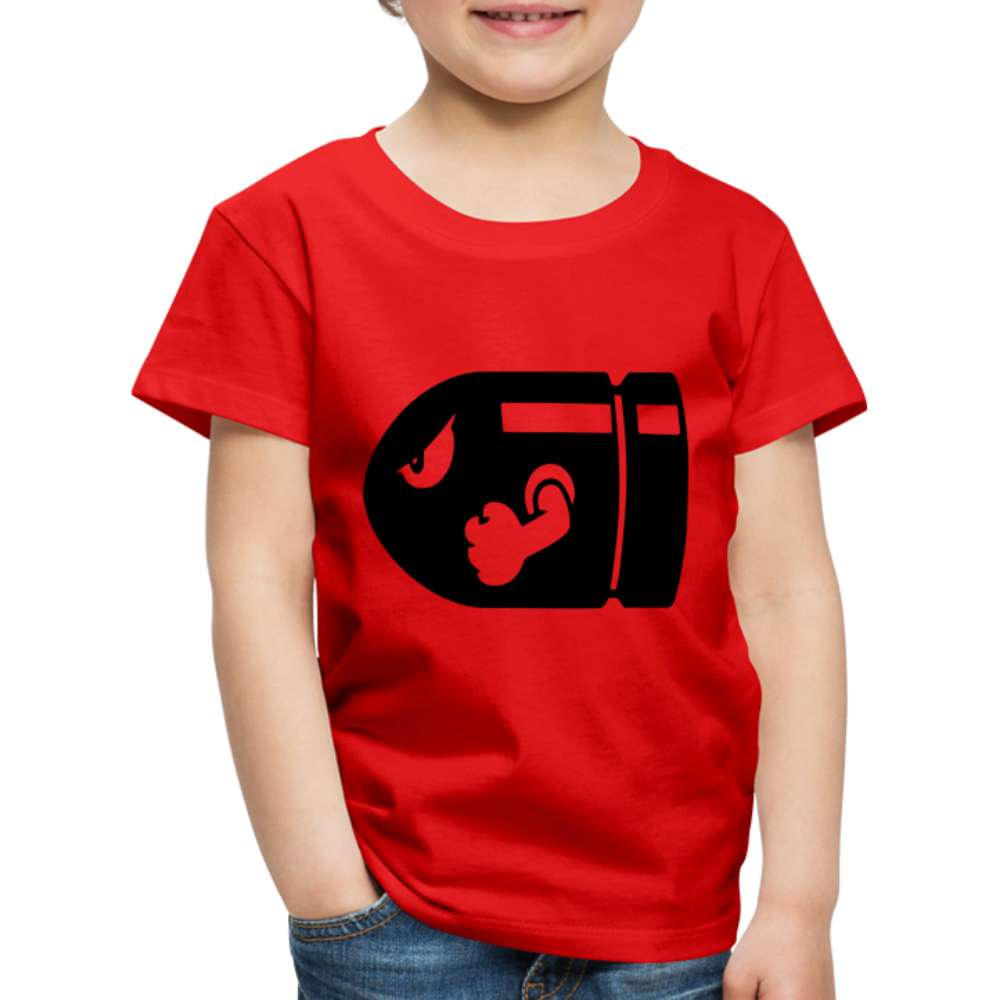 Retro Gaming Mario Bomb Bullet Bill Kinder Premium T-Shirt - Rot