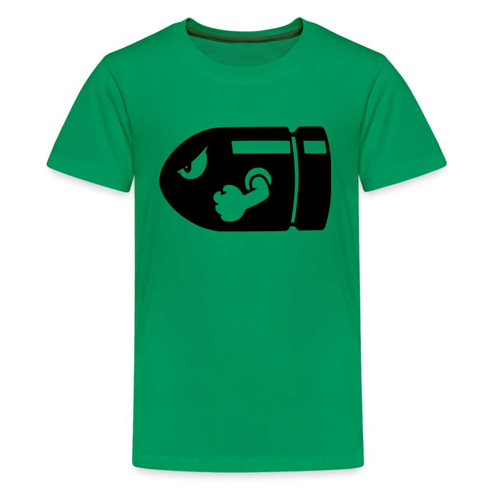 Retro Gaming Mario Bomb Bullet Bill Teenager Premium T-Shirt - Kelly Green