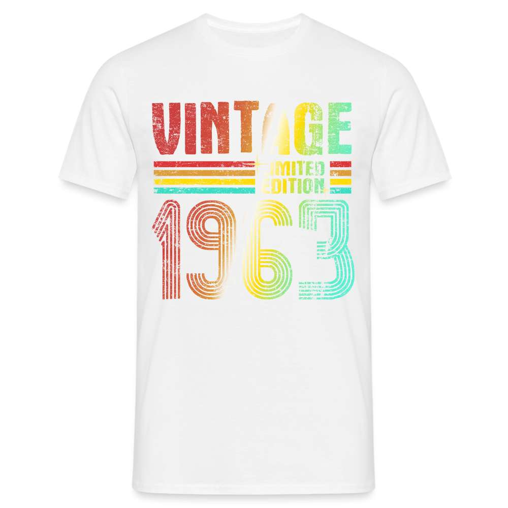 60. Geburtstag Vintage Retro Limited Edition Geboren 1963 Geschenk T-Shirt - weiß