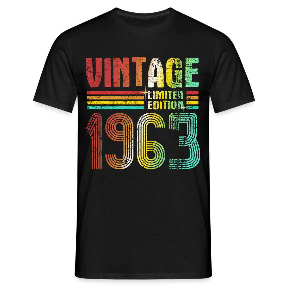 60. Geburtstag Vintage Retro Limited Edition Geboren 1963 Geschenk T-Shirt - Schwarz