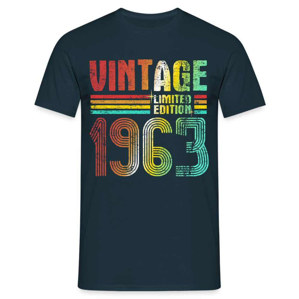 60. Geburtstag Vintage Retro Limited Edition Geboren 1963 Geschenk T-Shirt - Navy