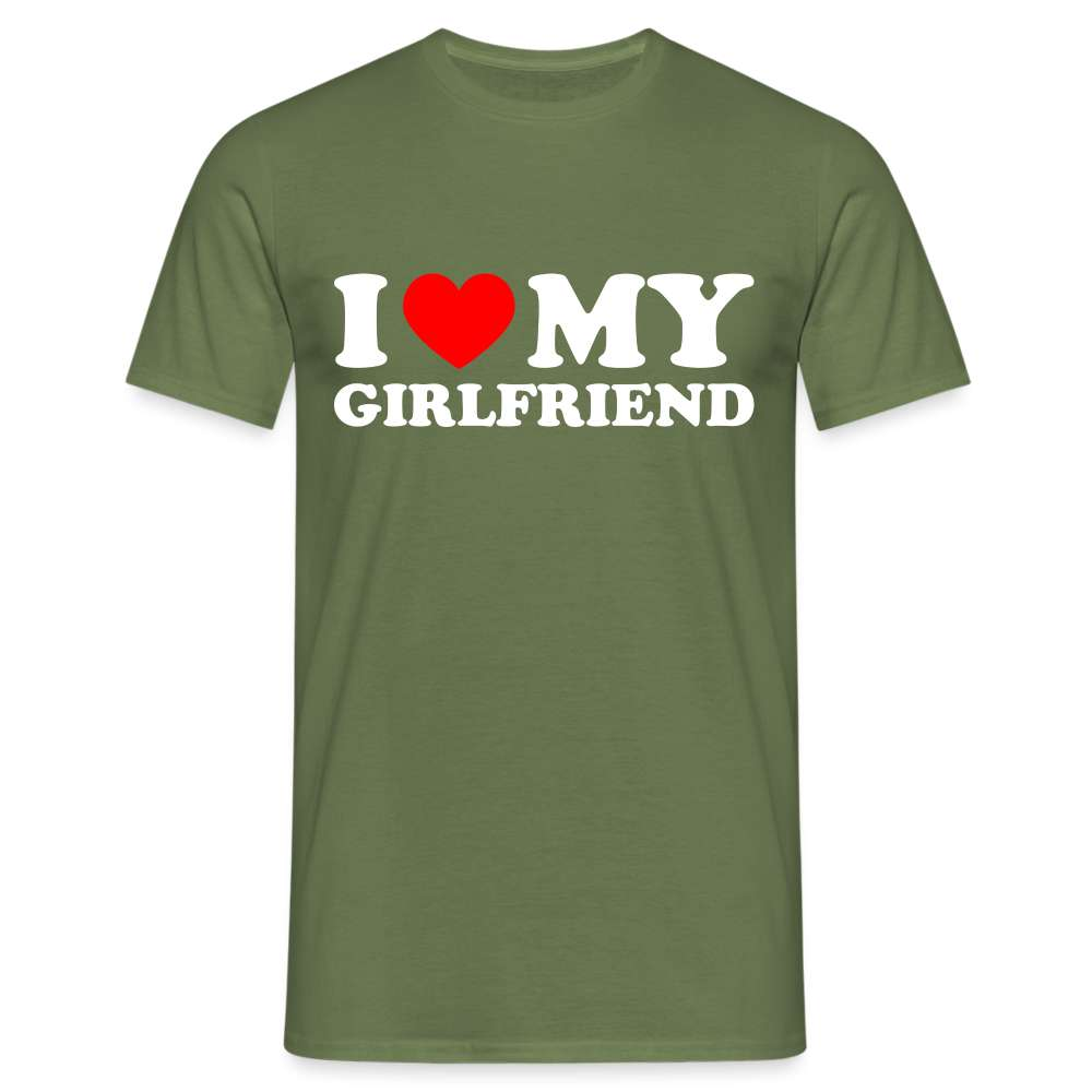 I Love My Girlfriend Shirt I Heart My Girlfriend lustiges T-Shirt - Militärgrün