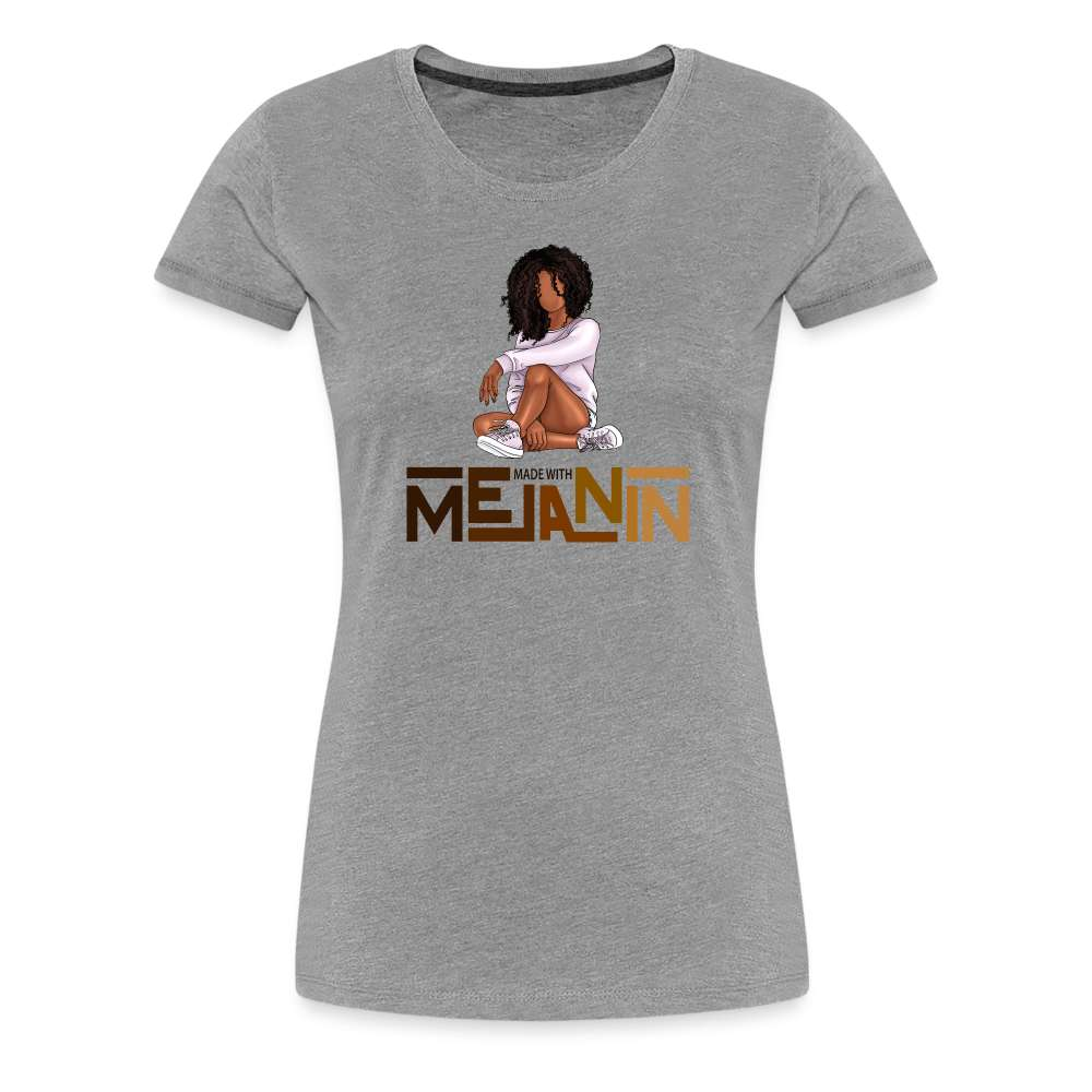 Black Queen - Melanin Black Power Made With Melanin Frauen T-Shirt - Grau meliert