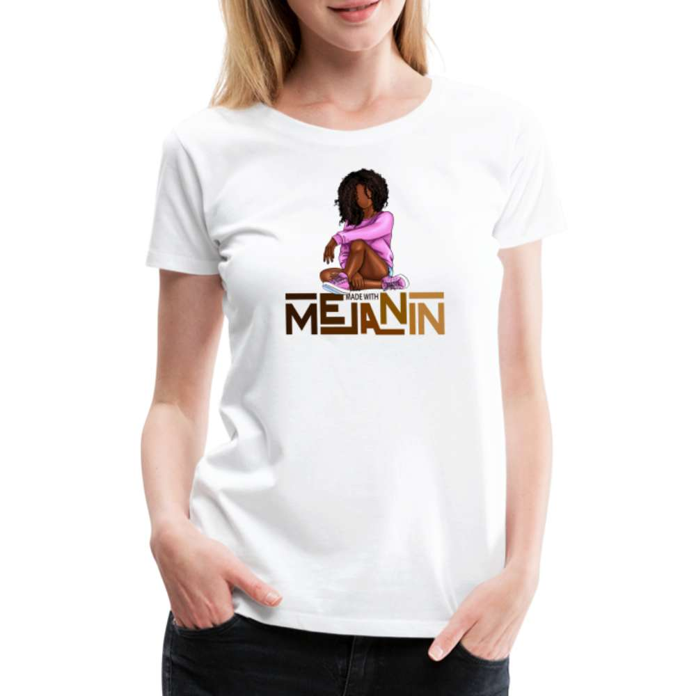 Black Queen - Melanin Black Power Made With Melanin Frauen T-Shirt - weiß