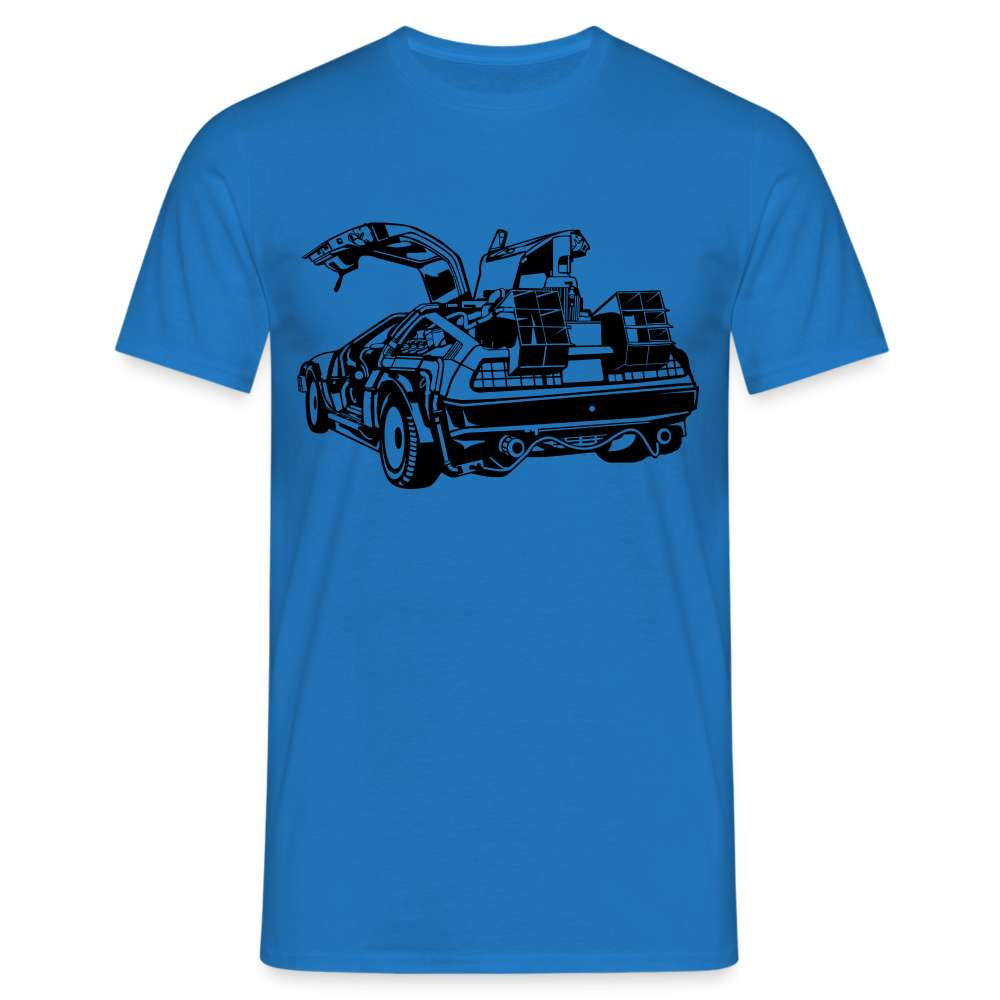 DMC Delorian Classic Auto Fan T-Shirt - Royalblau