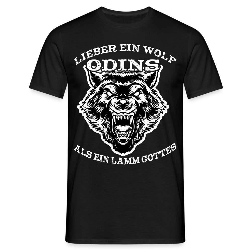 Lieber ein WOLF Odins als ein LAMM Gottes T-Shirt - Schwarz