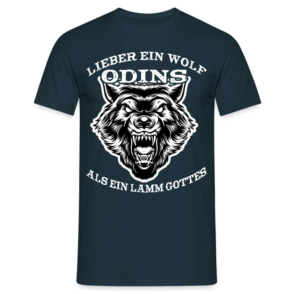 Lieber ein WOLF Odins als ein LAMM Gottes T-Shirt - Navy