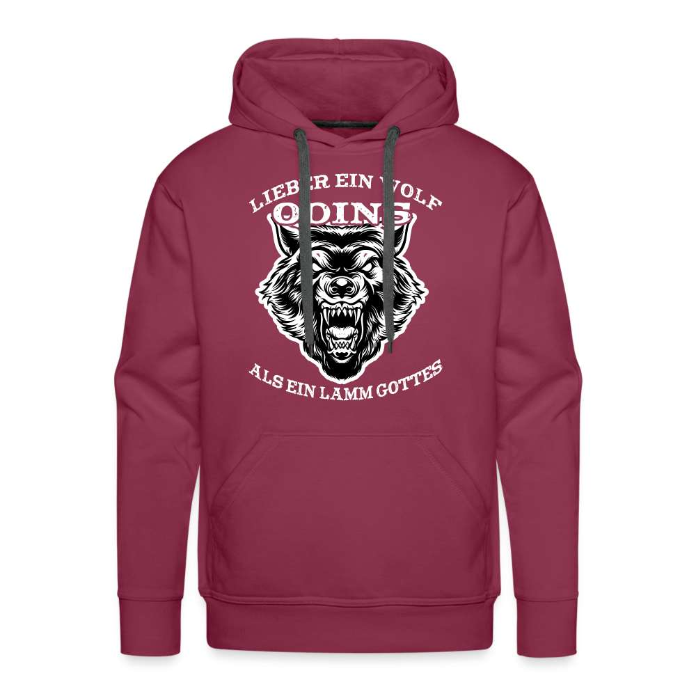 Lieber ein WOLF Odins als ein LAMM Gottes Herren Premium Hoodie - Bordeaux