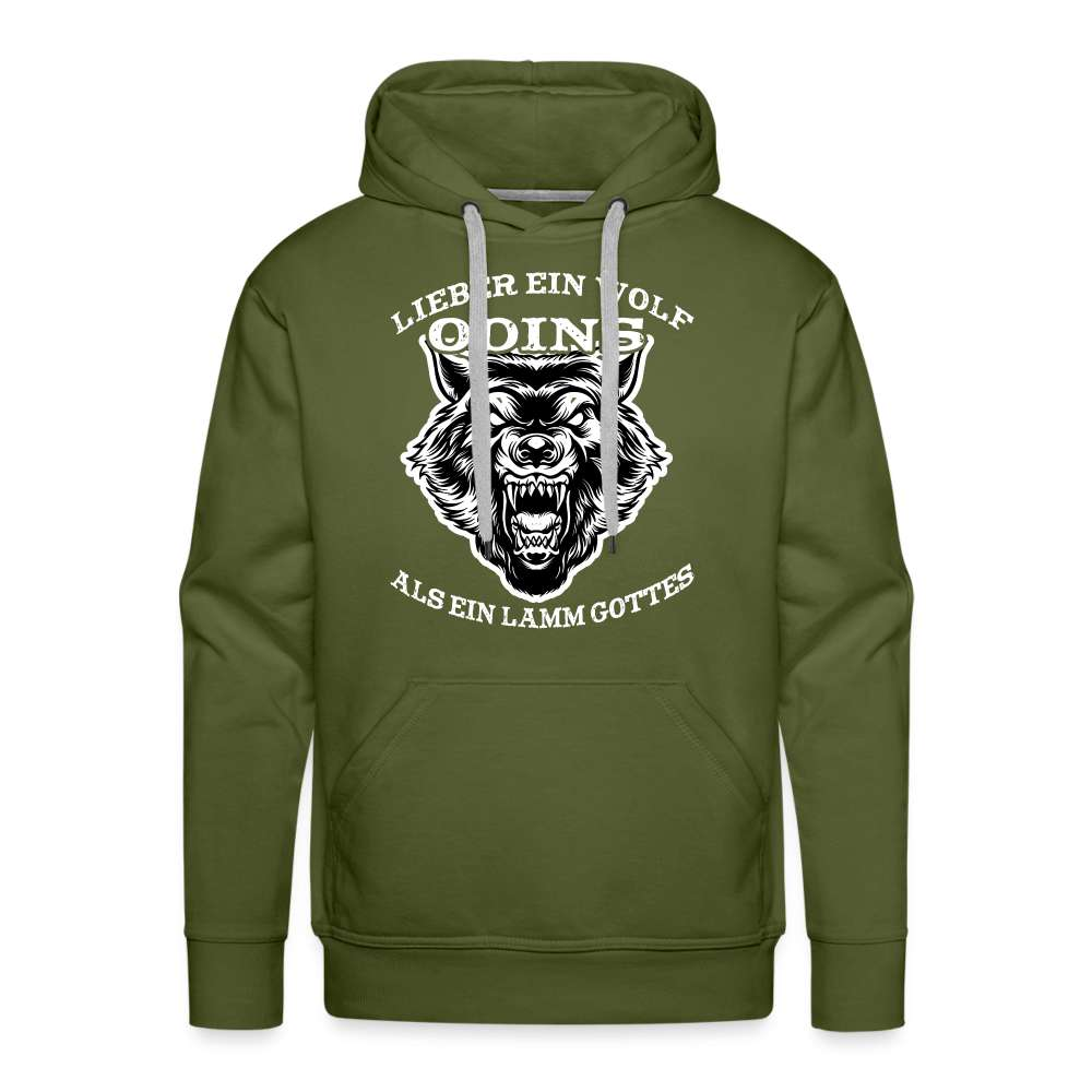 Lieber ein WOLF Odins als ein LAMM Gottes Herren Premium Hoodie - Olivgrün