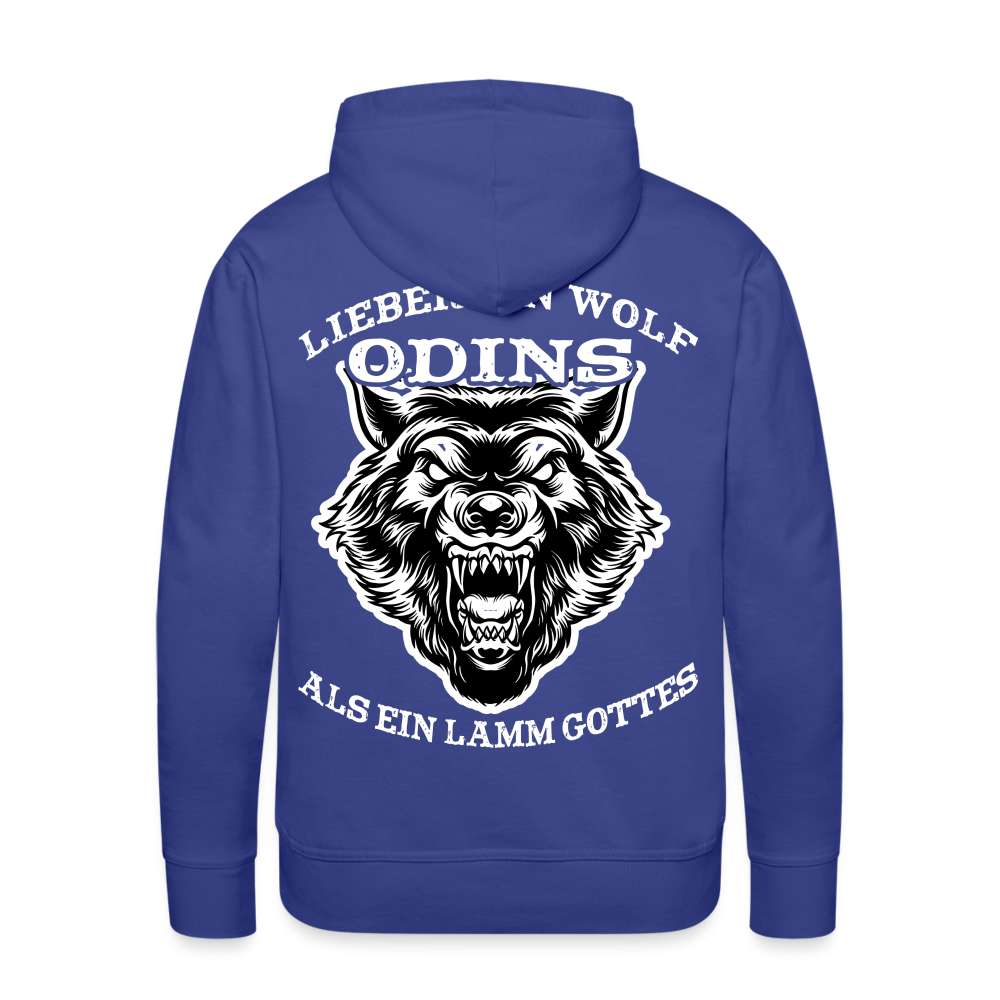 Lieber ein WOLF Odins als ein LAMM Gottes Rückendruck Premium Hoodie - Königsblau