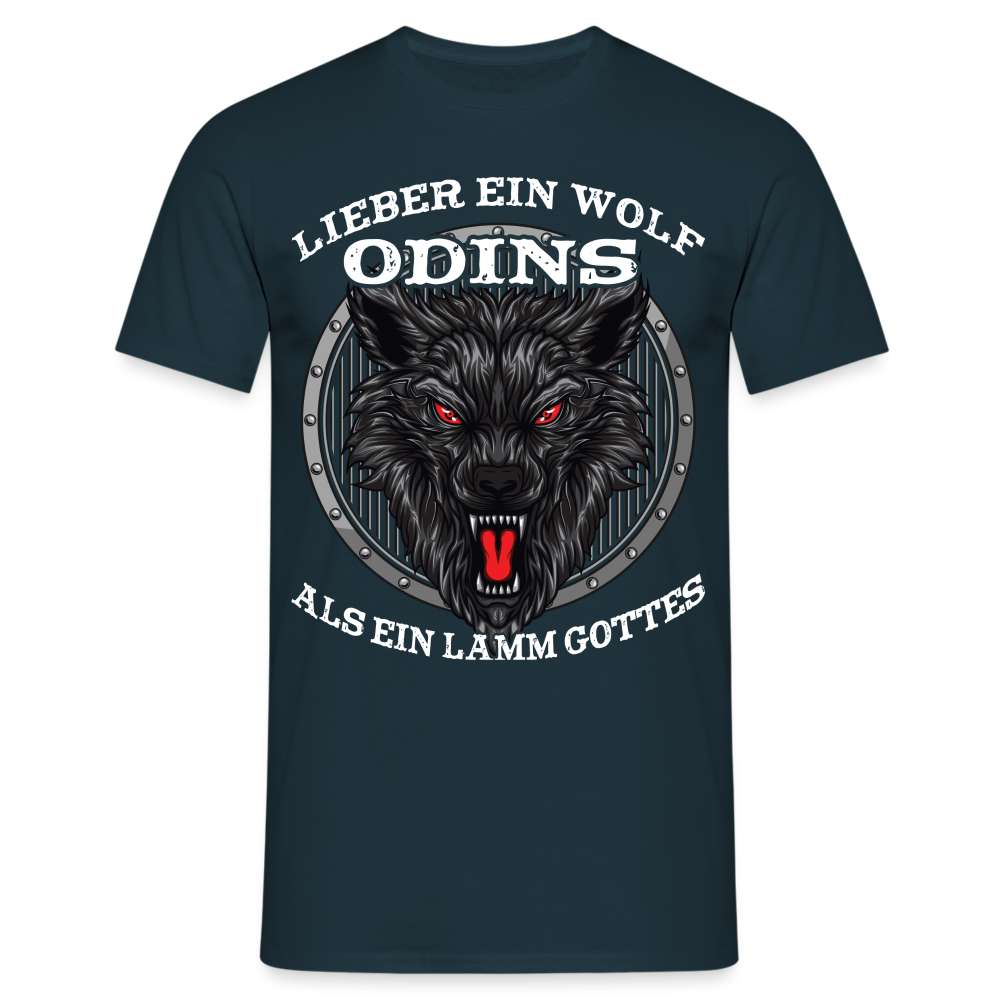 Lieber ein WOLF Odins als ein LAMM Gottes T-Shirt - Navy