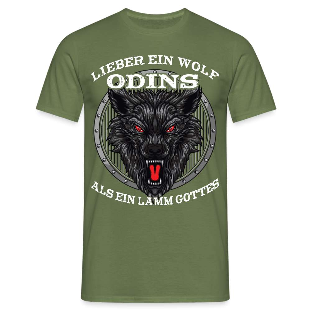 Lieber ein WOLF Odins als ein LAMM Gottes T-Shirt - Militärgrün