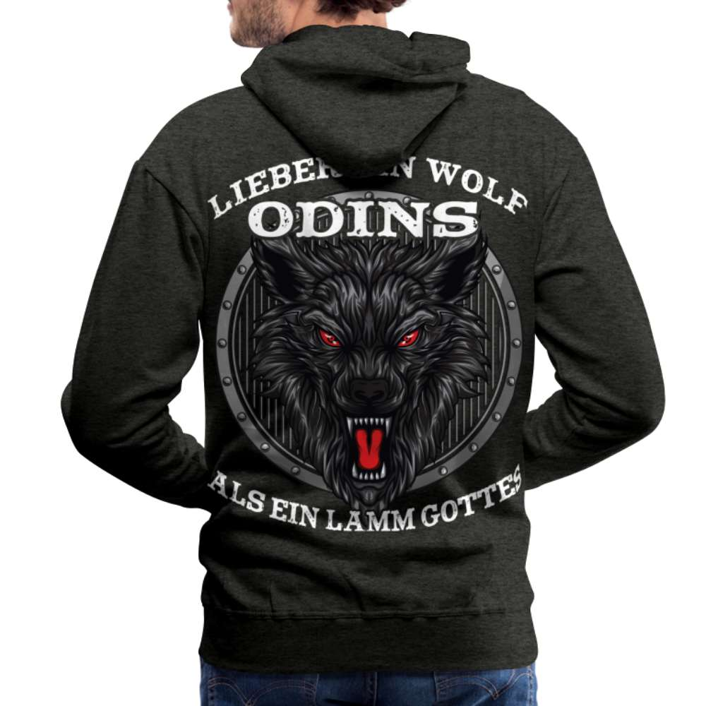 Lieber ein WOLF Odins als ein LAMM Gottes Rückendruck Premium Hoodie - Anthrazit