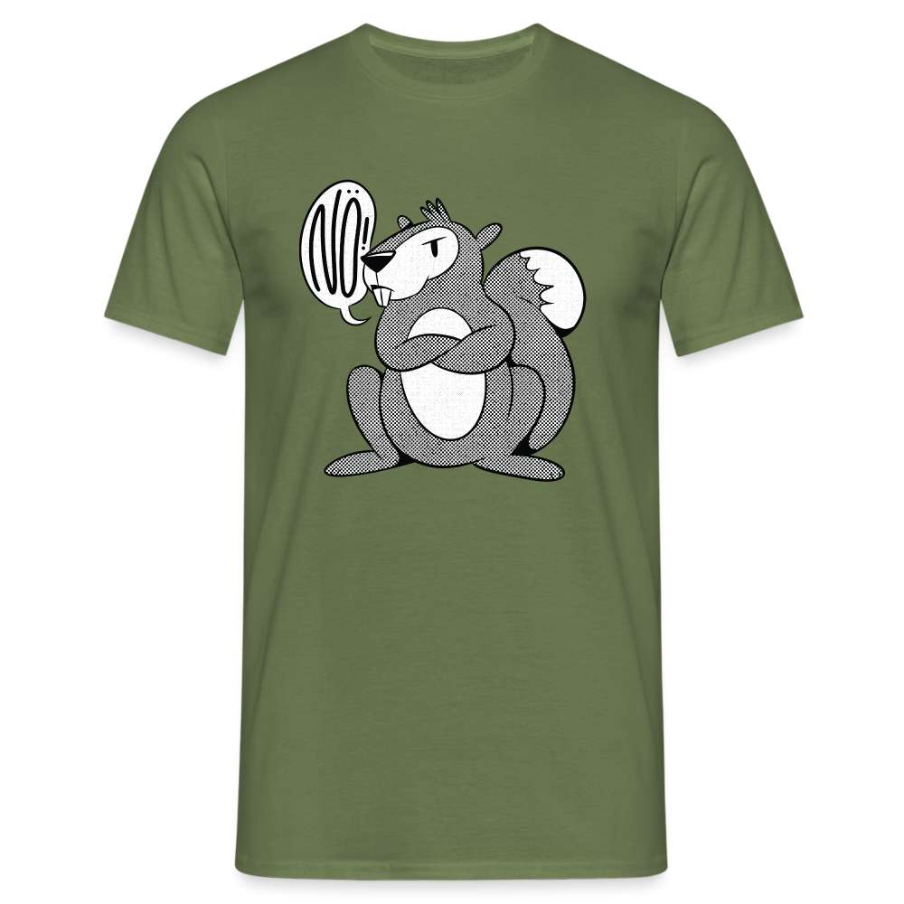 Lustiges Faules Eichhörnchen - NÖ - Keine Lust T-Shirt - Militärgrün