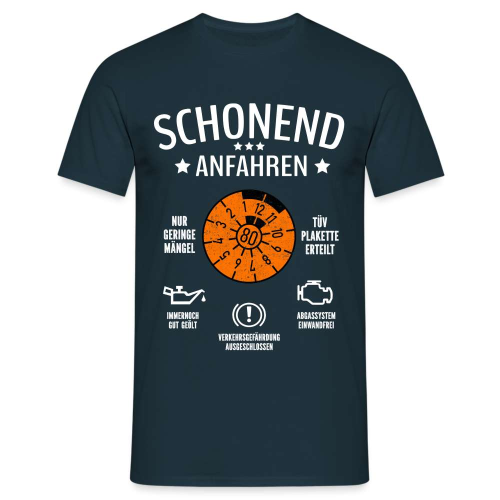 80. Geburtstag - Schonend Anfahren - TÜV erteilt - Geburtstags Geschenk T-Shirt - Navy