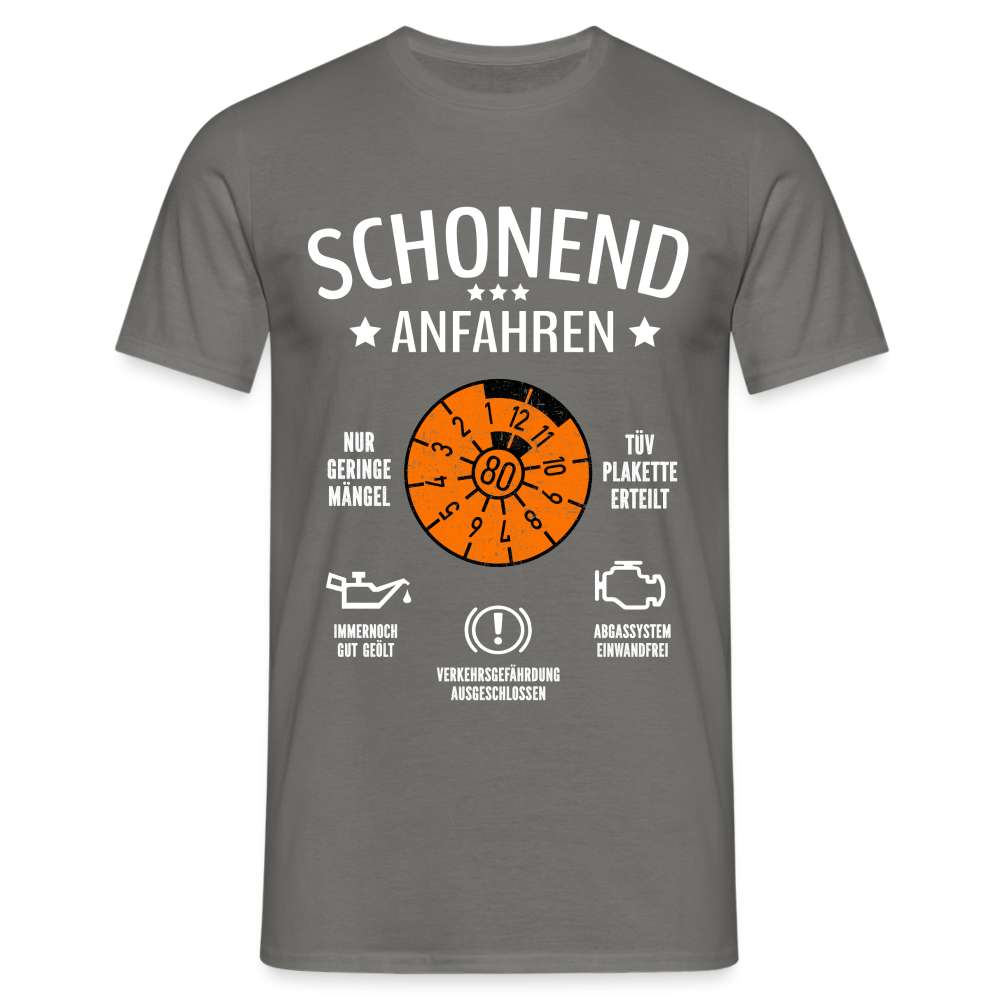 80. Geburtstag - Schonend Anfahren - TÜV erteilt - Geburtstags Geschenk T-Shirt - Graphit