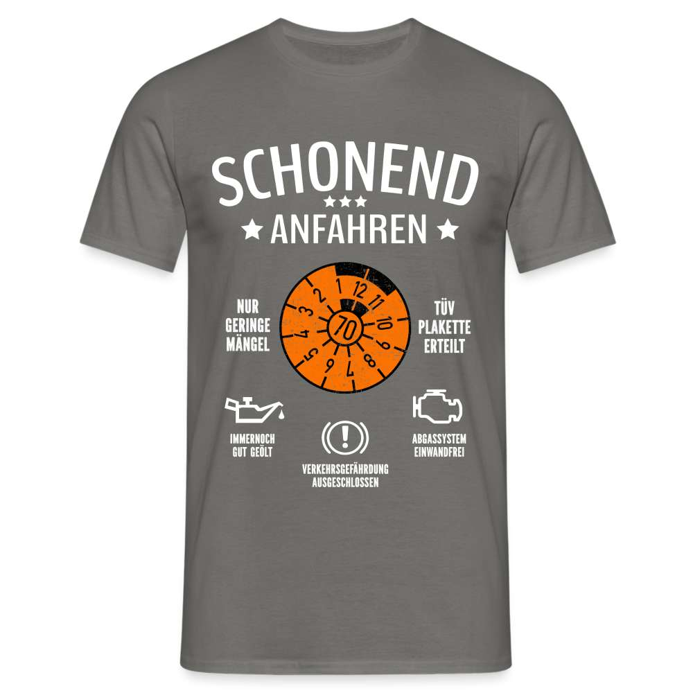 70. Geburtstag - Schonend Anfahren - TÜV erteilt - Geburtstags Geschenk T-Shirt - Graphit