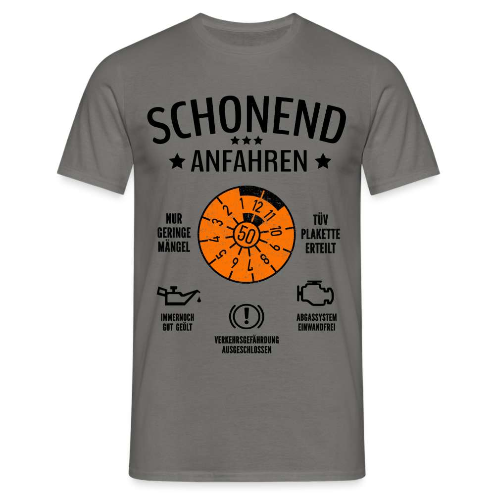 50. Geburtstag - Schonend Anfahren - TÜV erteilt - Geburtstags Geschenk T-Shirt - Graphit