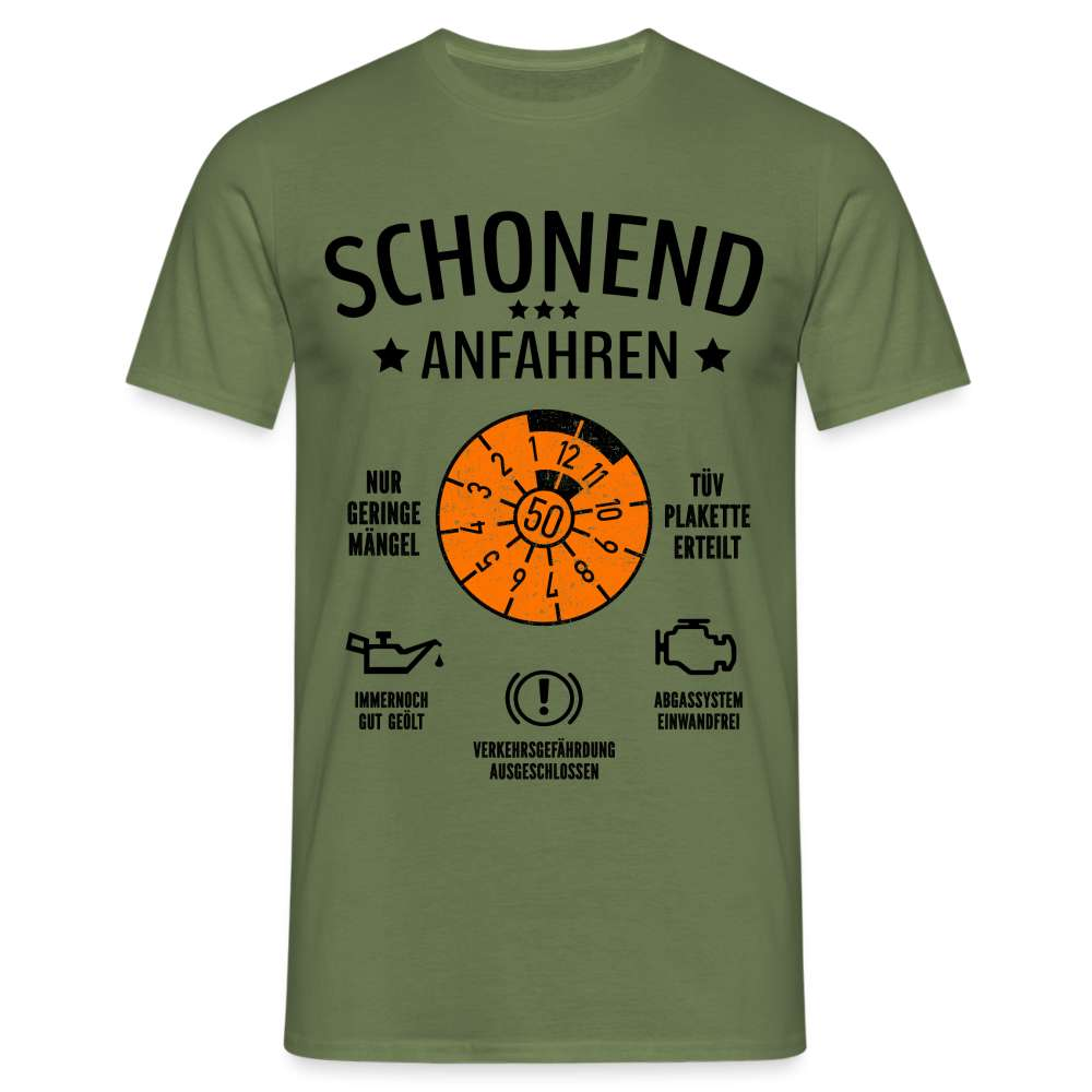 50. Geburtstag - Schonend Anfahren - TÜV erteilt - Geburtstags Geschenk T-Shirt - Militärgrün