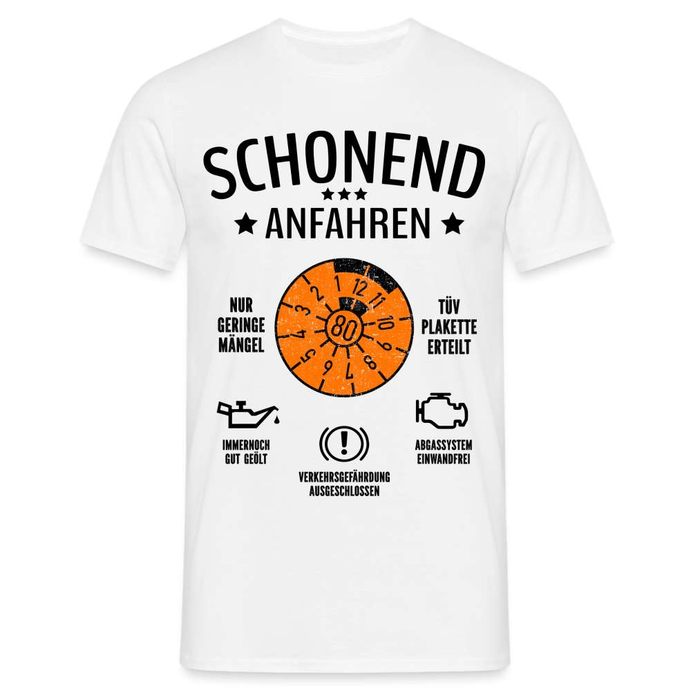 80. Geburtstag - Schonend Anfahren - TÜV erteilt - Geburtstags Geschenk T-Shirt - weiß