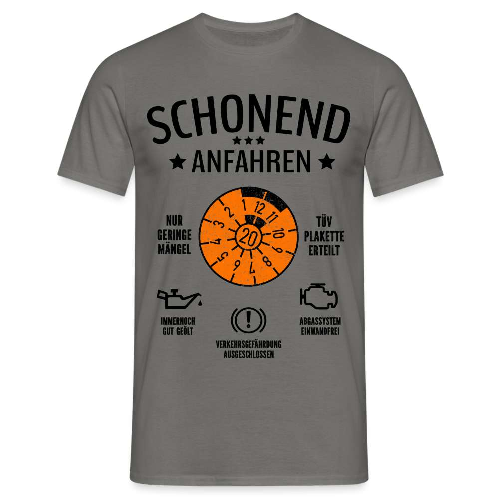 20. Geburtstag - Schonend Anfahren - TÜV erteilt - Geburtstags Geschenk T-Shirt - Graphit