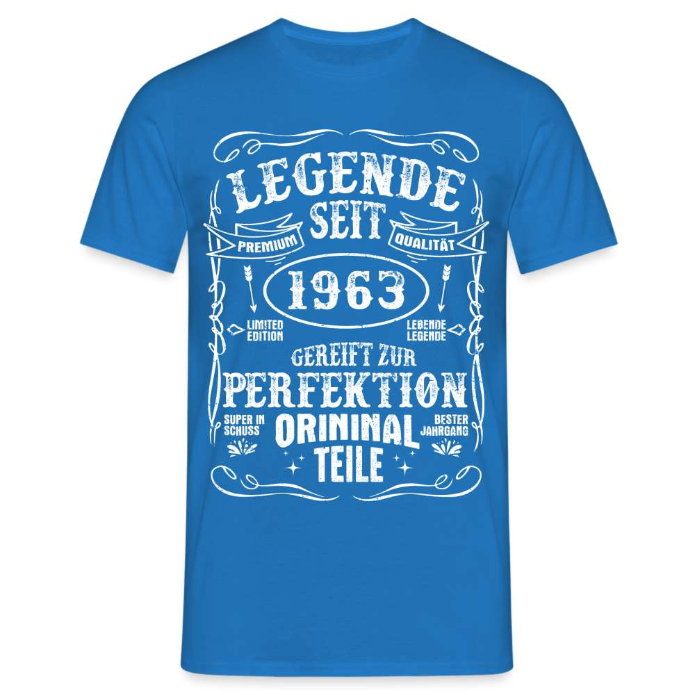 60. Geburtstag Vintage Style Legende Seit 1963 Geschenk T-Shirt - Royalblau