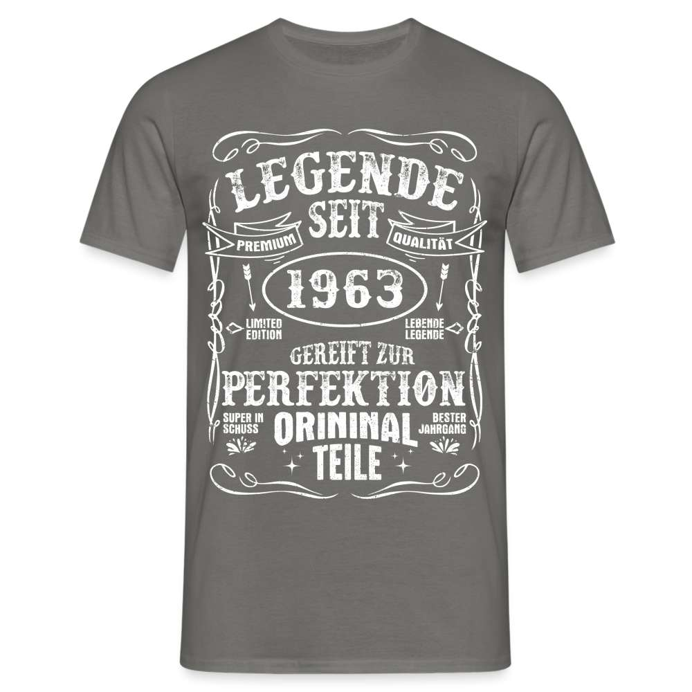 60. Geburtstag Vintage Style Legende Seit 1963 Geschenk T-Shirt - Graphit