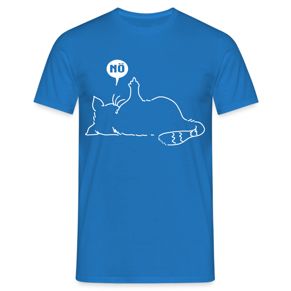 Lustige Katze Mittelfinger Nö Keine Lust T-Shirt - Royalblau