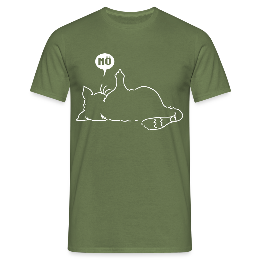 Lustige Katze Mittelfinger Nö Keine Lust T-Shirt - Militärgrün