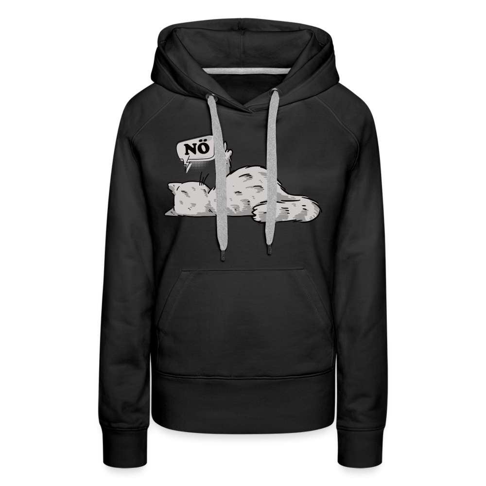 Lustige Faule Katze - Mittelfinger NÖ Comic Style Frauen Premium Hoodie - Schwarz