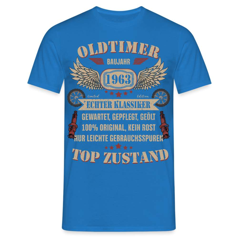 60. Geburtstag - 1963 Oldtimer - Mechaniker Geburtstags Geschenk T-Shirt - Royalblau