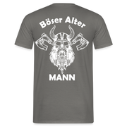 Wikinger Totenkopf Axt Böser Alter Mann Rückendruck Lustiges T-Shirt - Graphit