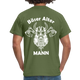 Wikinger Totenkopf Axt Böser Alter Mann Rückendruck Lustiges T-Shirt - Militärgrün