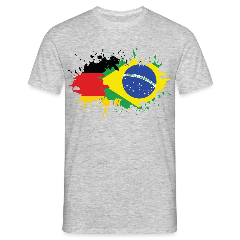 Deutsch Brasilien Flagge - German Brazil Flag - T-Shirt - Grau meliert