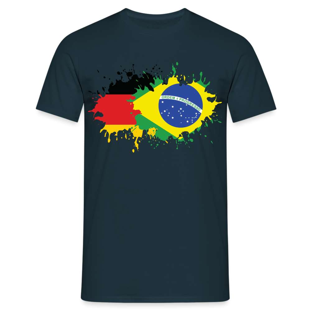 Deutsch Brasilien Flagge - German Brazil Flag - T-Shirt - Navy