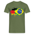 Deutsch Brasilien Flagge - German Brazil Flag - T-Shirt - Militärgrün