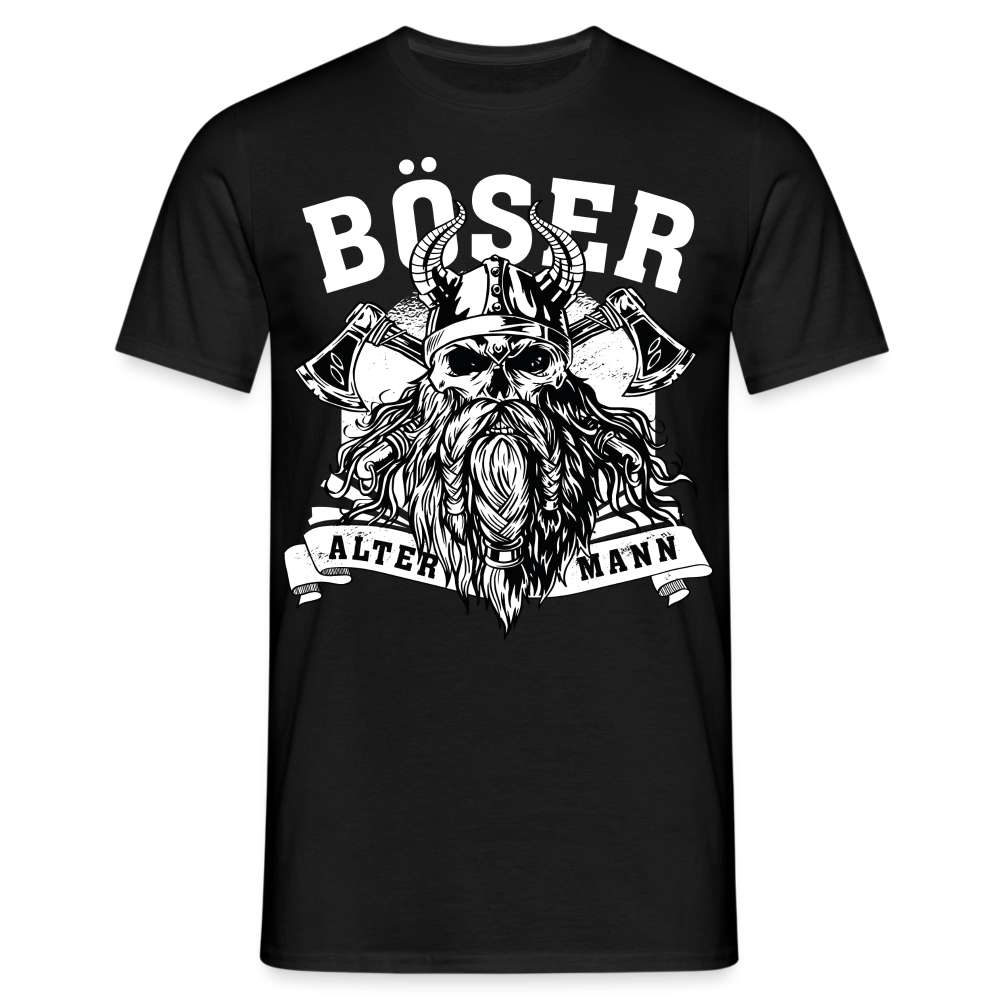 Wikinger mit Axt - Böser alter Mann - Lustiges T-Shirt - Schwarz