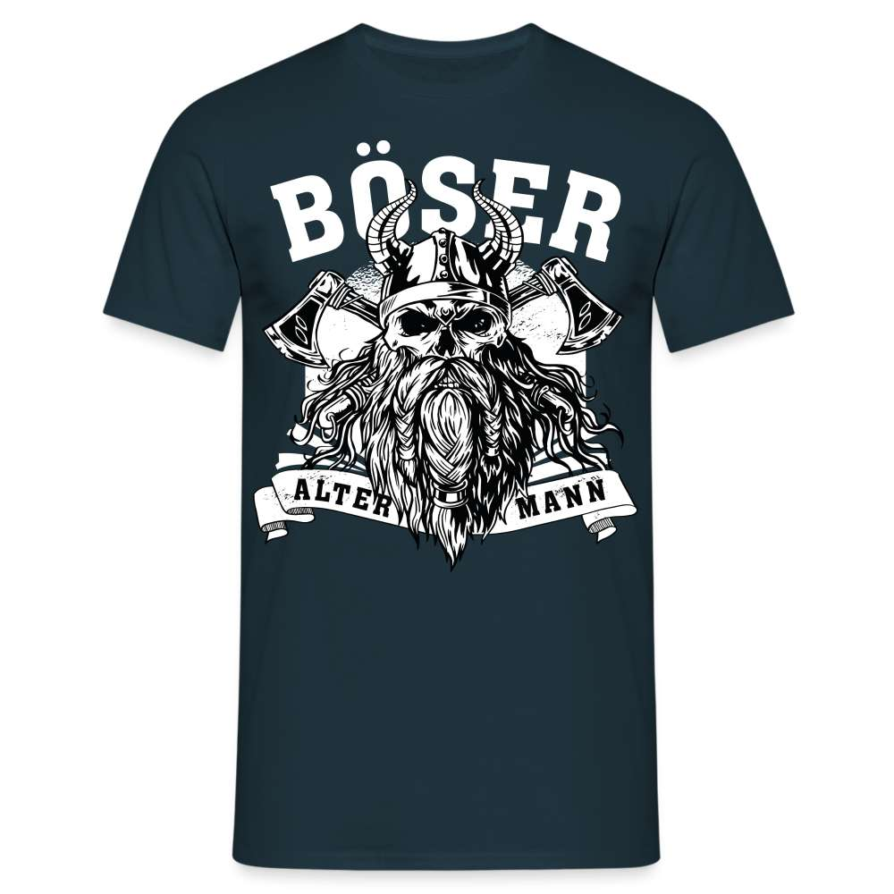 Wikinger mit Axt - Böser alter Mann - Lustiges T-Shirt - Navy