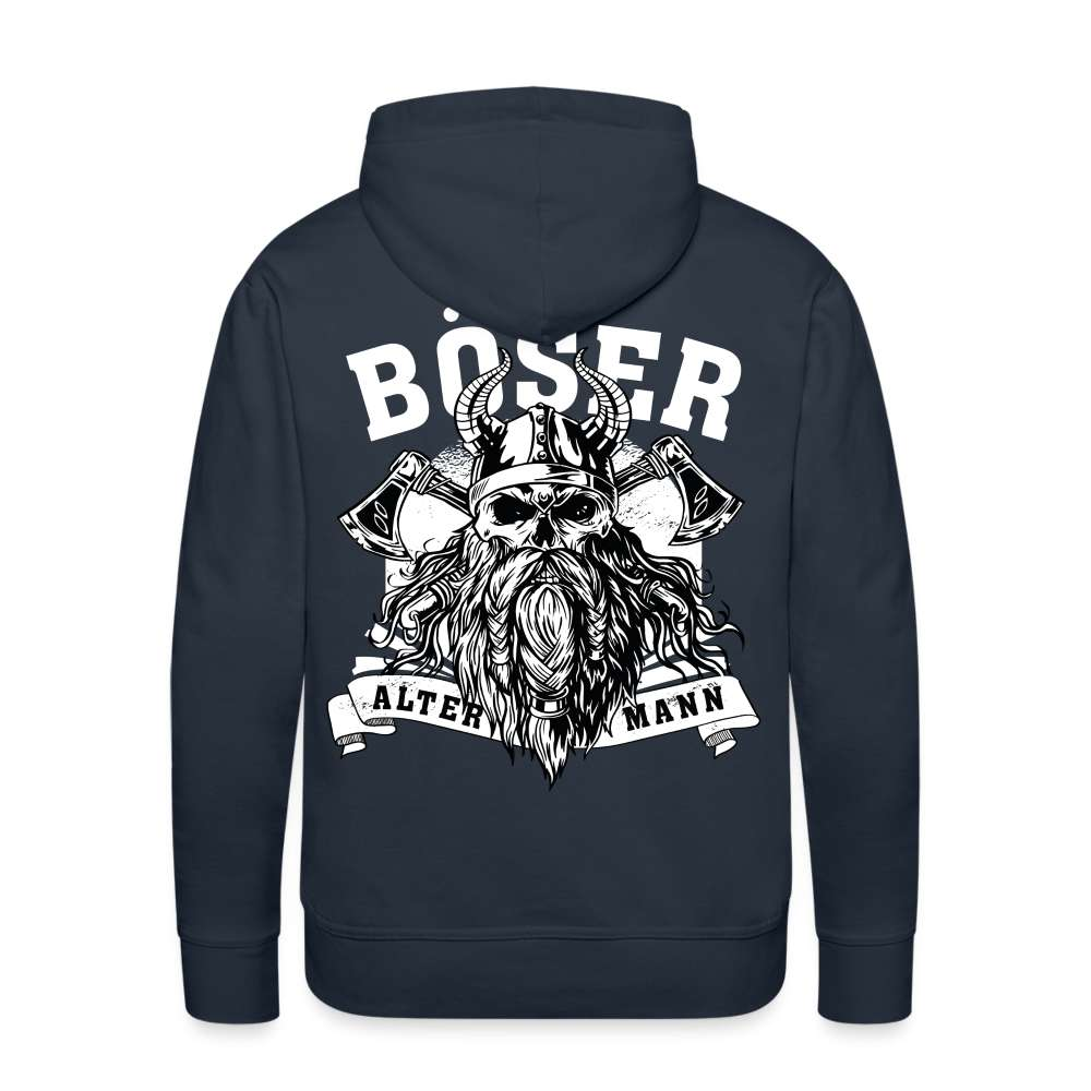 Wikinger mit Axt - Böser alter Mann - Rückendruck - Herren Premium Hoodie - Navy