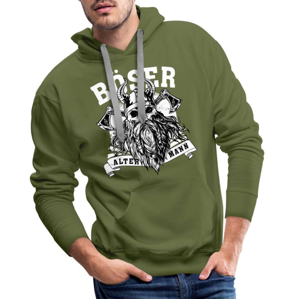 Wikinger mit Axt - Böser alter Mann - Herren Premium Hoodie - Olivgrün