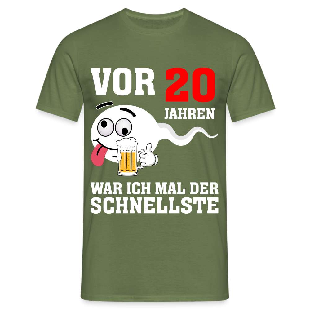 20. Geburtstag - Vor 20 Jahren war ich mal der schnellste - Geschenk T-Shirt - Militärgrün