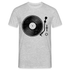 Schallplatte Vinyl Retro Style Musik T-Shirt - Grau meliert