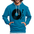 Schallplatte Vinyl Retro Style Musik Kontrast-Hoodie - Pfauenblau/Grau meliert